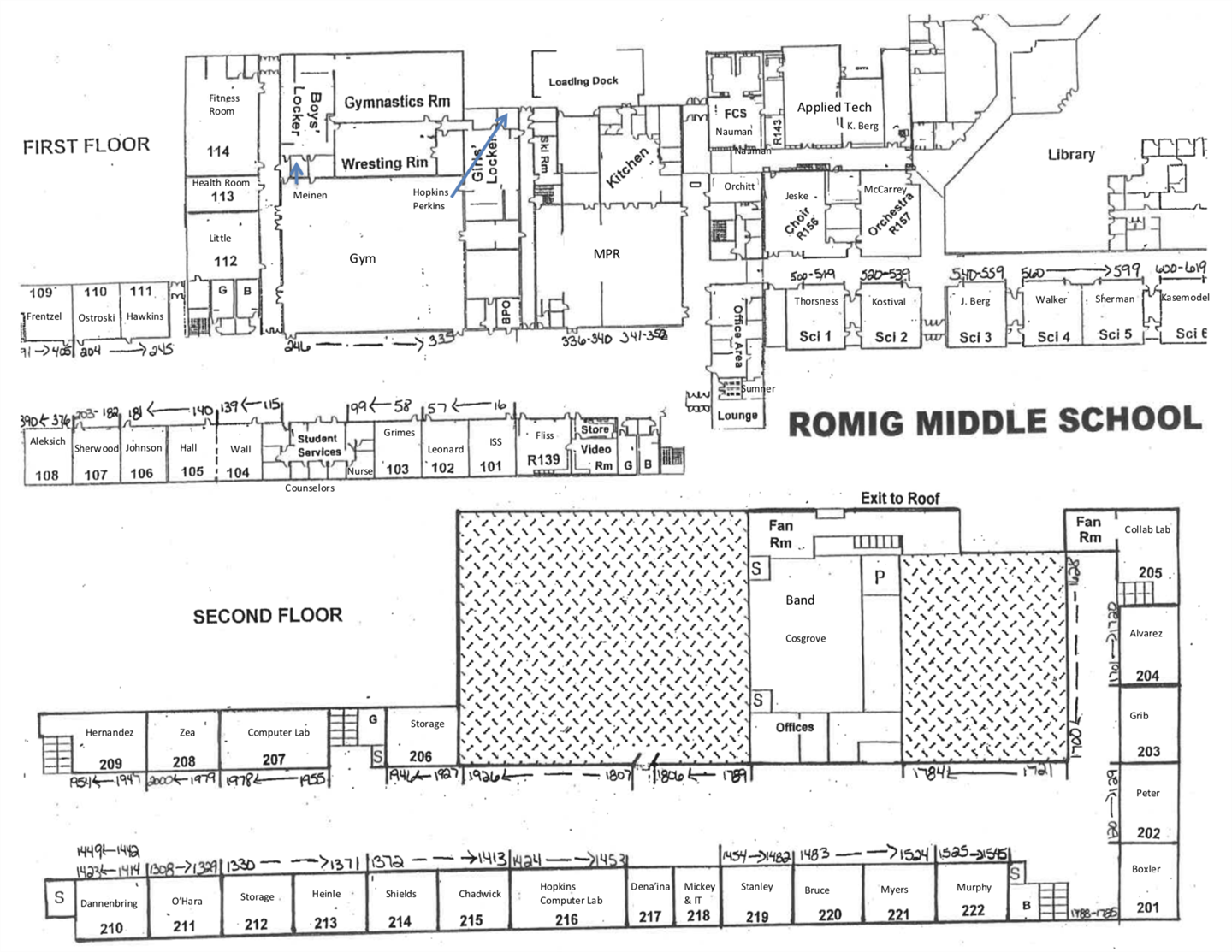 interior map of Romig